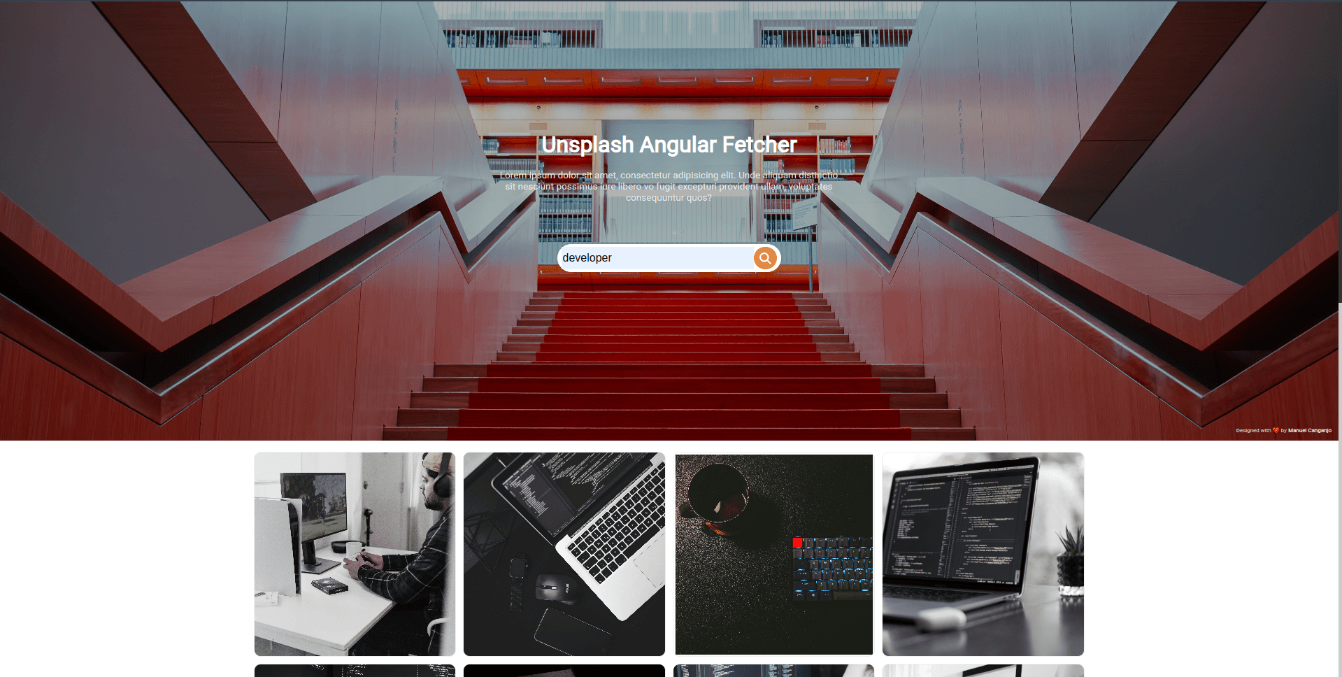 Unsplash Angular preview